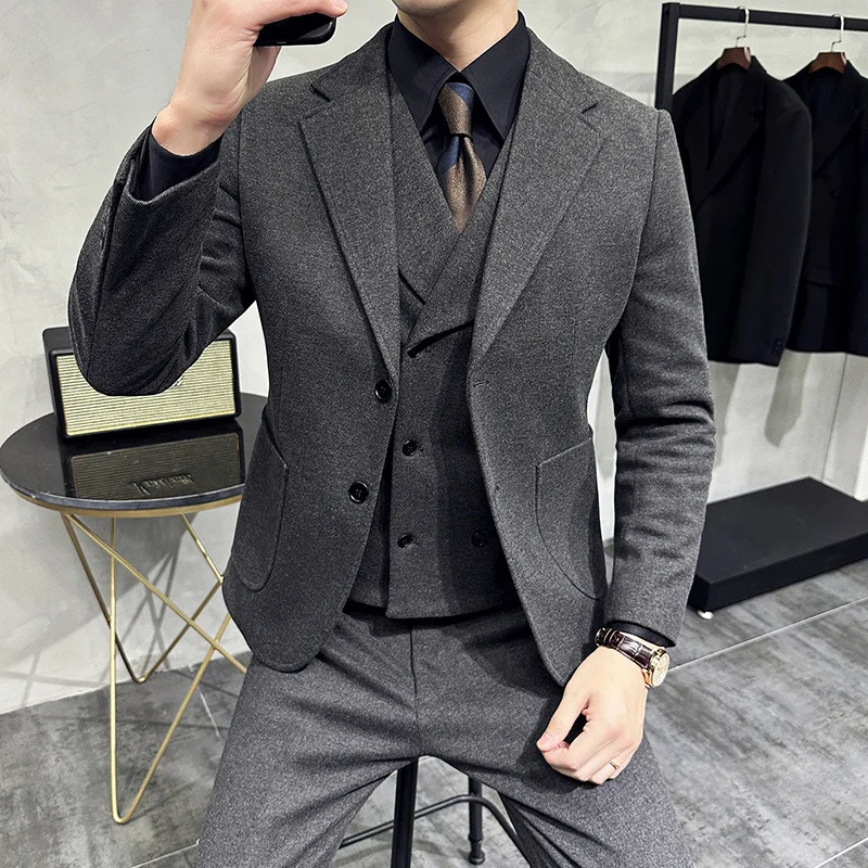 

Autumn and winter suits 2024 business large size casual groom best man fashion slim professional formal wedding suit