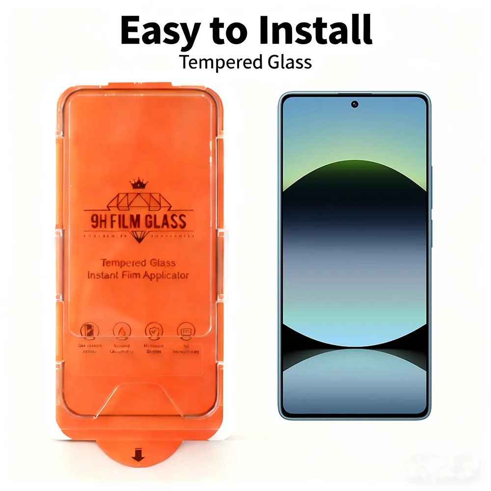 

2pcs Dust Free Tempered Glass for Redmi 14C 14R 13C 13 13R Note 14S 14 13 Pro Plus Pro+ Screen Protector Fingerprint-free