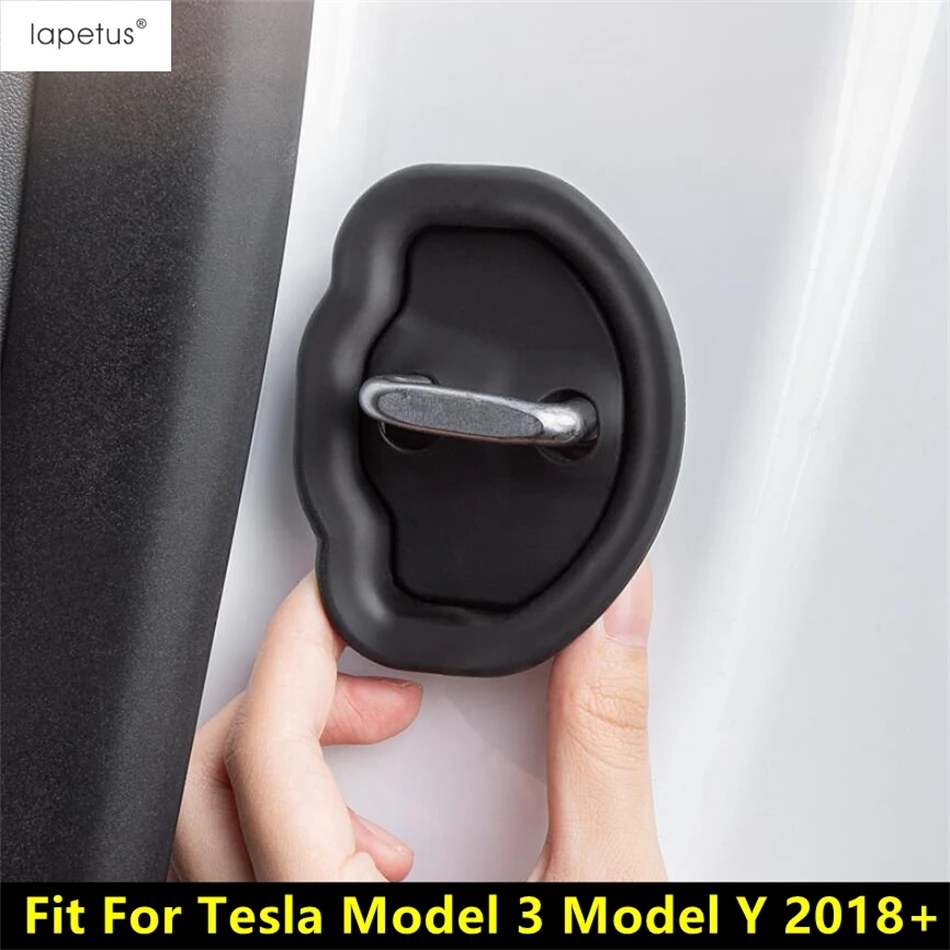 

Car Door Lock Buckle Waterproof Rust-proof Protection Cover Kit Trim Accessories Interior For Tesla Model 3 Model Y 2018 - 2025