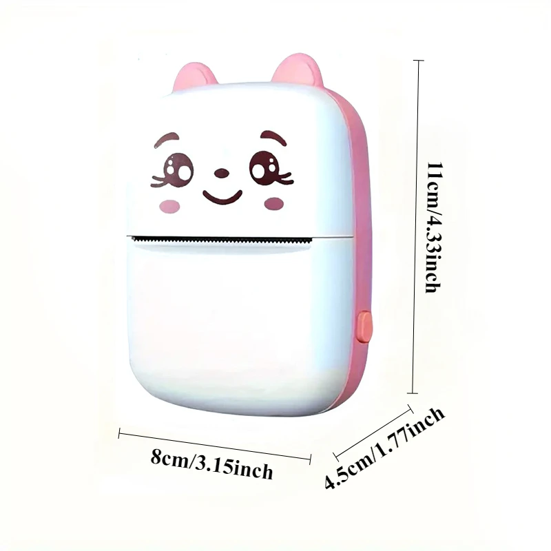 Cute Cat Face Portable Mini Thermal Label Printer