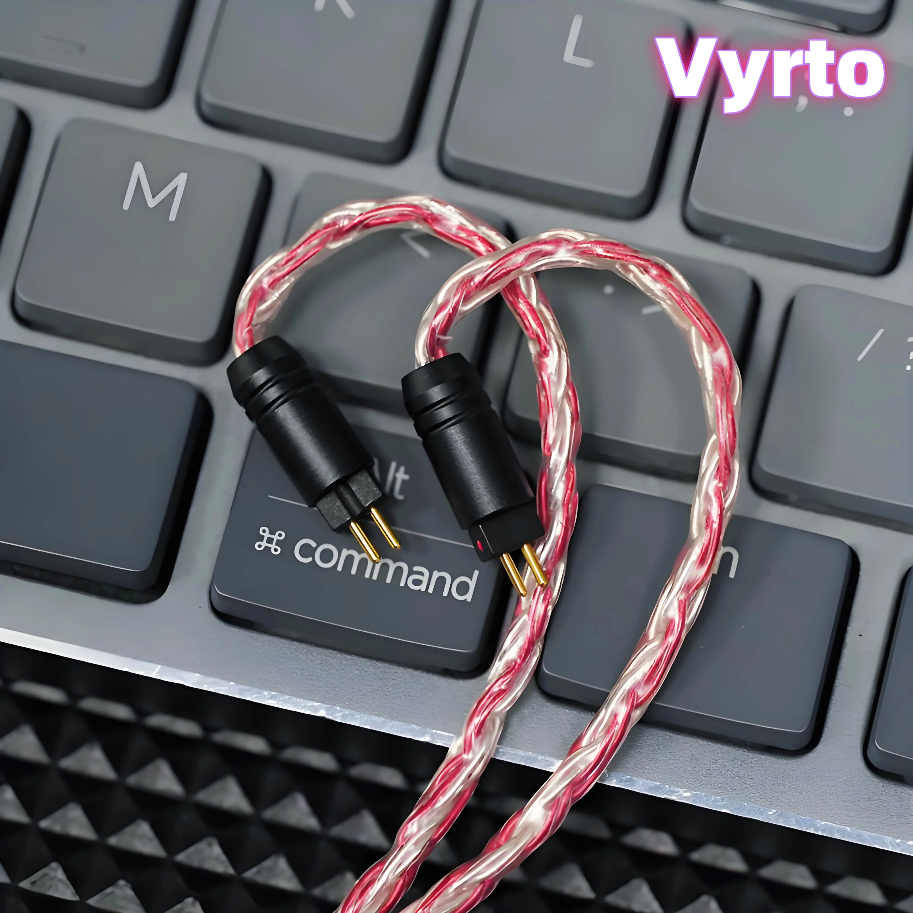 Кабель IEM Vyrto-12, 16-жильный, красный, серебристый, монокристаллический, медный, посеребренный, HIFI-кабель, подходит для A2dc/mmcx/2pin 0,78/imseries