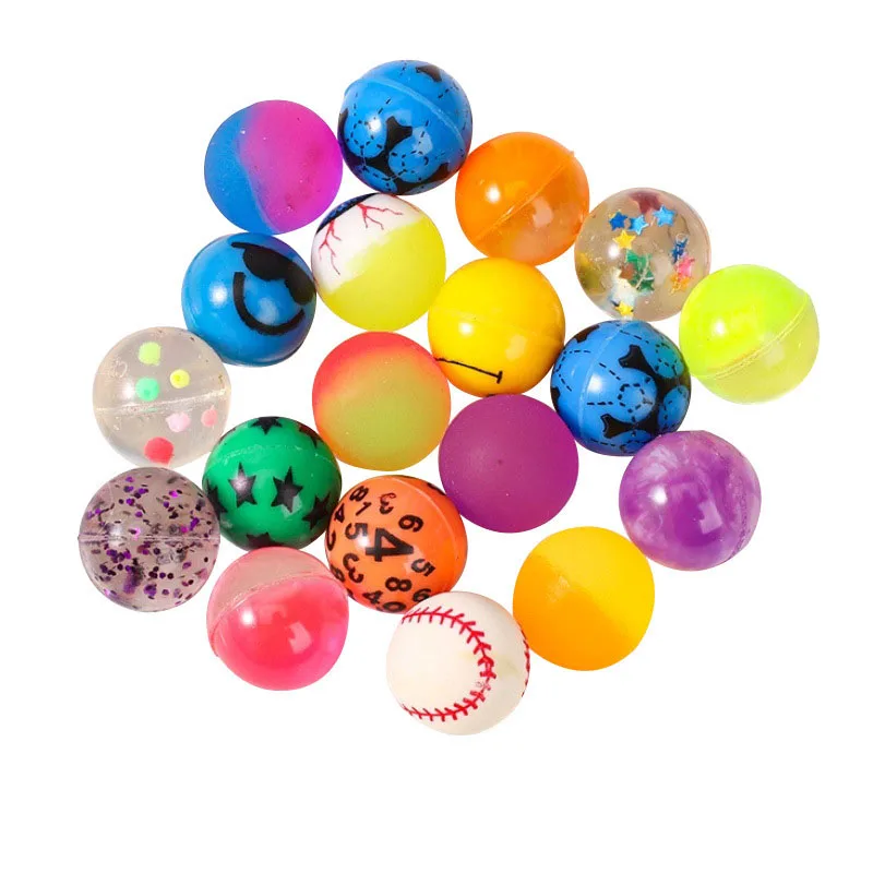 Elastic Ball Candy Color Rubber Jump Ball Dual Color Matte Solid Elastic Ball Rainbow Colorful Floating Water Ball Fun Ball Toy