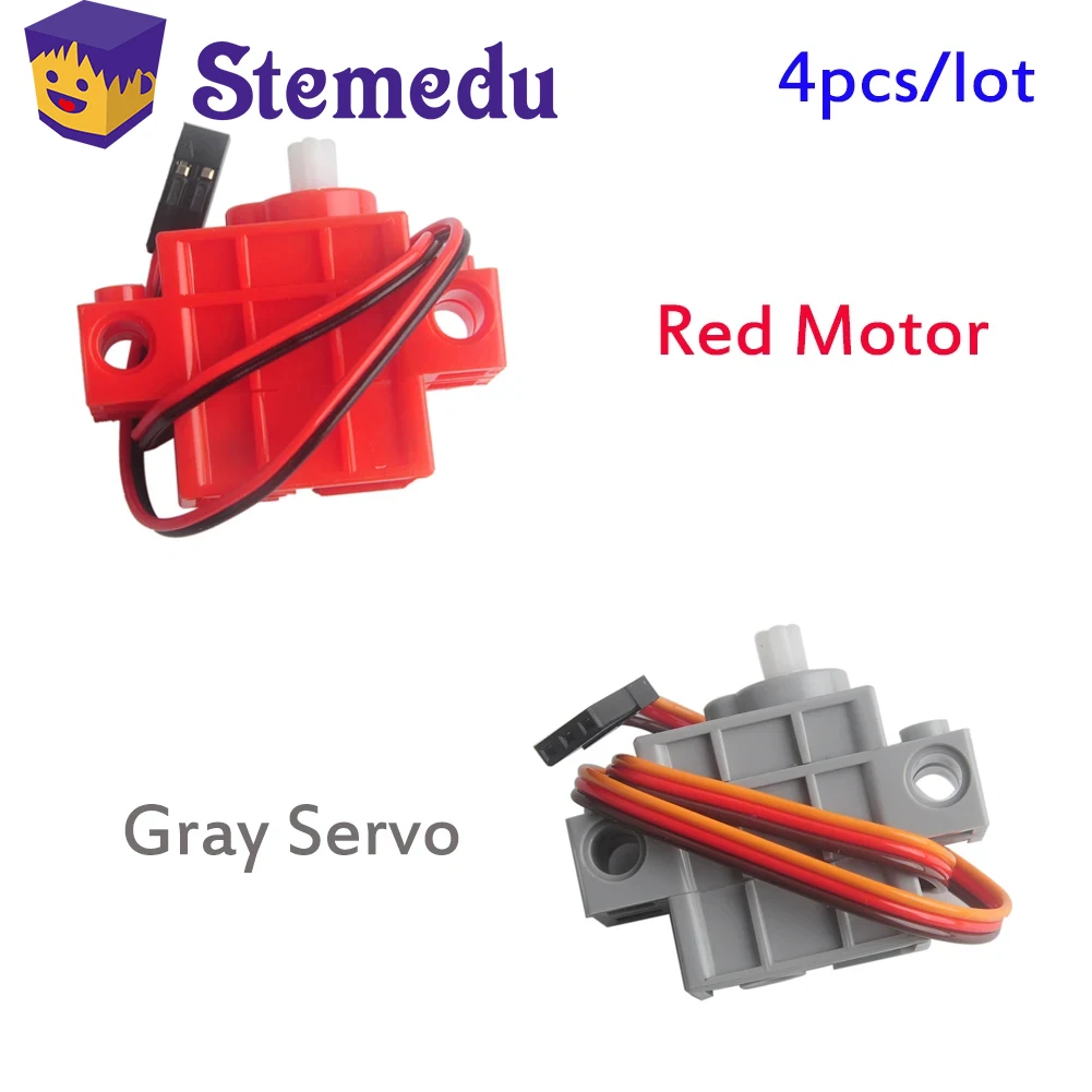 4pcs/lot Mini Gray Servo Red Motor for Geekservo Geek Servo with Wire compatible with legoeds Micro:bit Smart Car 3-5V DIY Toys