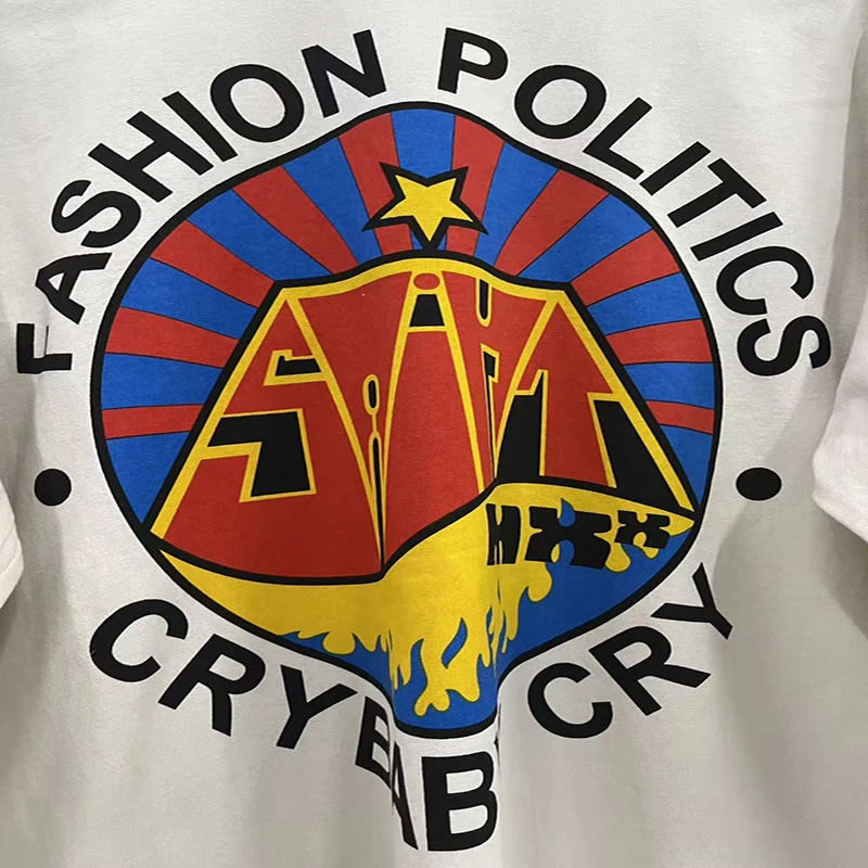 

Good Quality 2025 New White Washed Distress SAINT Long Sleeve Print Fashion Men Women Cotton Japan Style Vintage T-Shirt