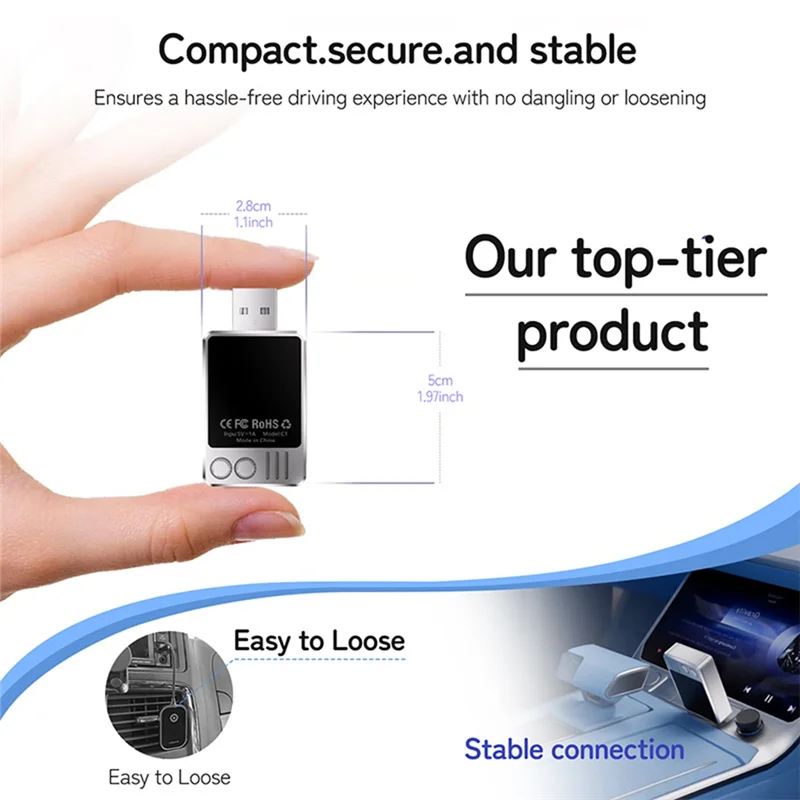 B92B-2 In 1 Wireless Carplay Adapter For Android Auto & Carplay Adapter Smart Car Interconnection AI Box Wireless Car Adapter