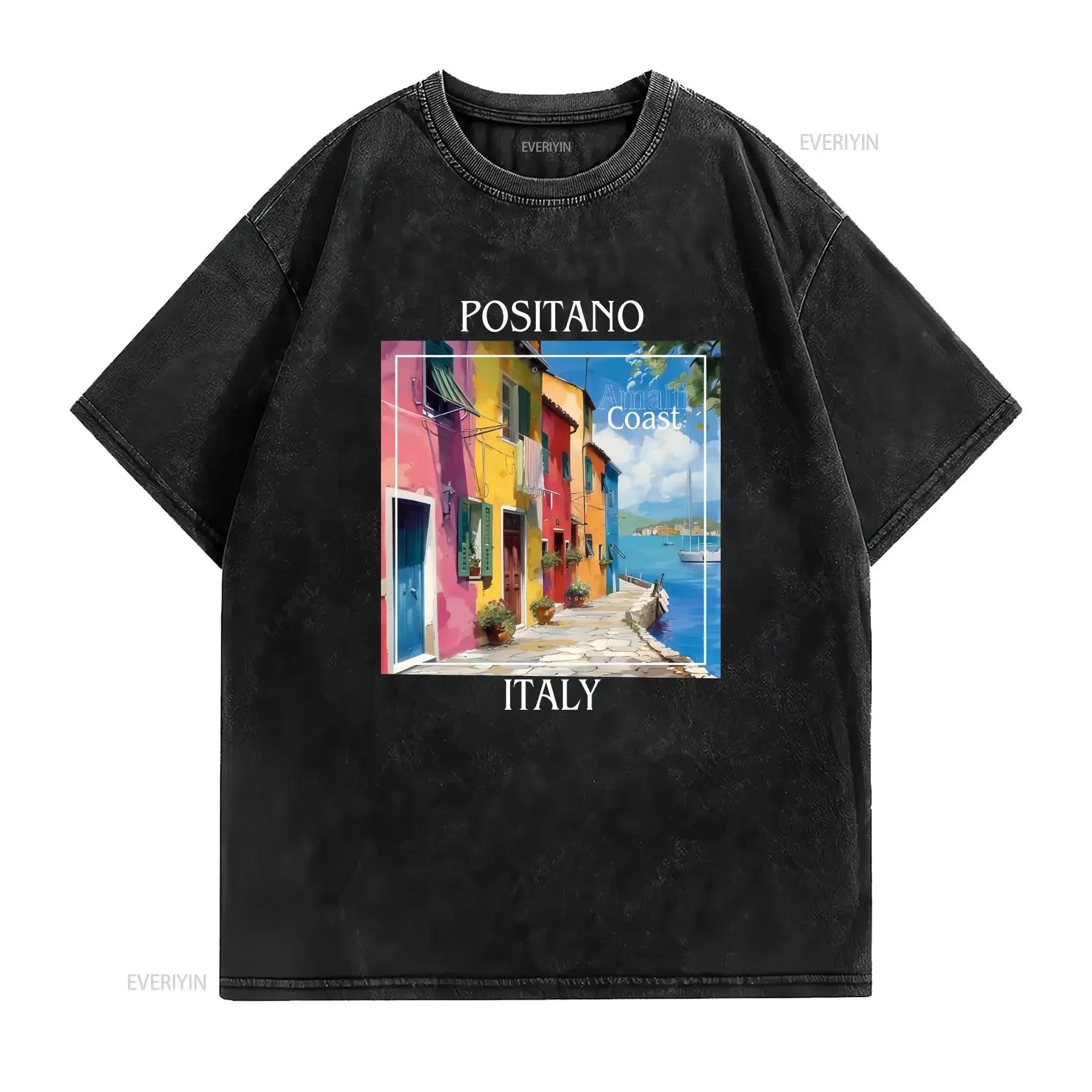 Positano Italia T Shirt Italy Quotes Amalfi Coast Vacations Dolce Vita Far Niente Girls Trip tee Ciao Womens Crewneck vintage