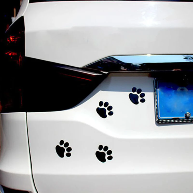 

1 Sheet Car Stickers Creative Decals Paw 3D Animal Dog Cat Foot Prints Decal Car Motocycle Sticker Car Accessories
