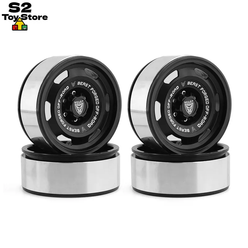 KM Beast Retro Metal RC Wheel Rims Pair R3.0 TH01290 For 1:8 Scale Thor Tank 300 Competition Version Off Road RC Crawlers