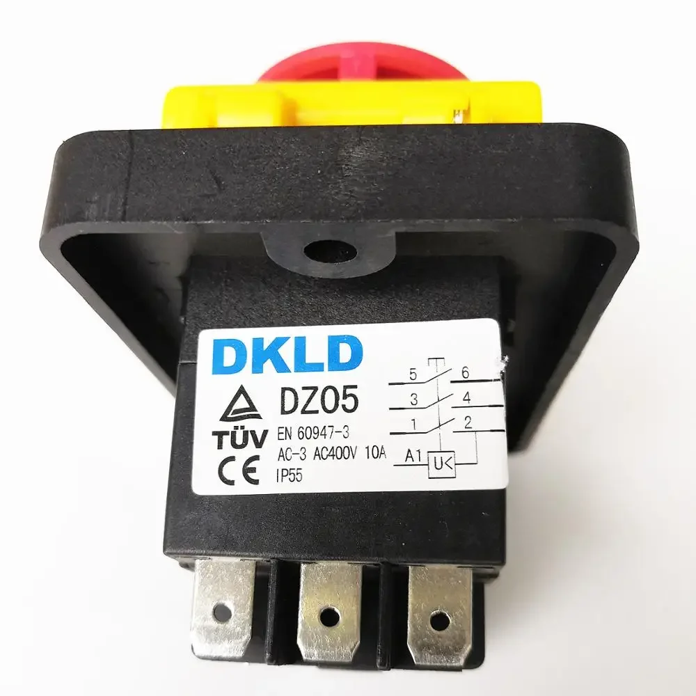 DKLD DZ05 7pins IP55 380VAC 10A Waterproof On/Off Solenoid Electromagnetic Pushbutton Push Button Switches Machine Start Swit