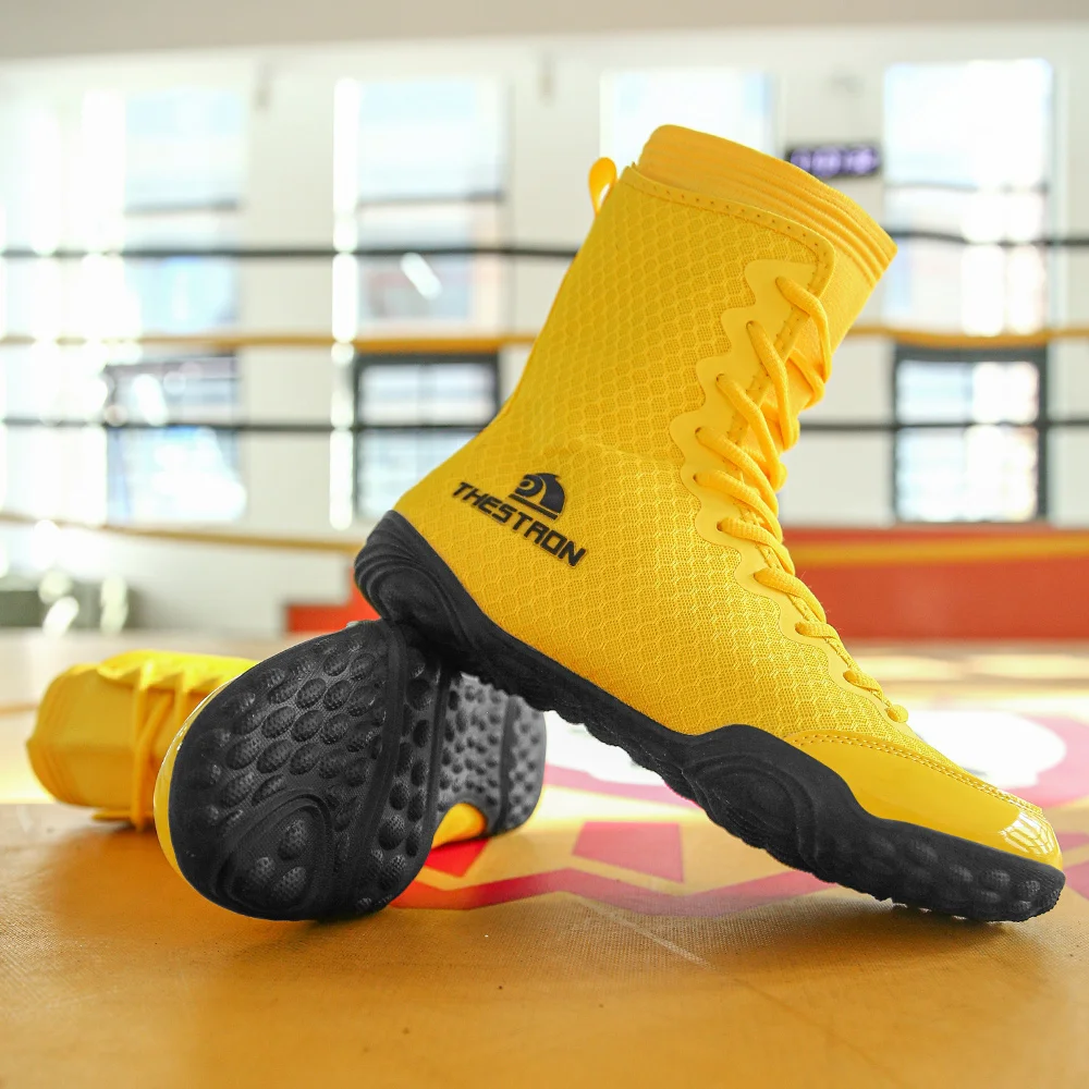 

Boxing Wrestling Shoes High Top Breathable Anti Slip Lightweight Combat Training Sneakers For Men Women Gym Sport Footwear