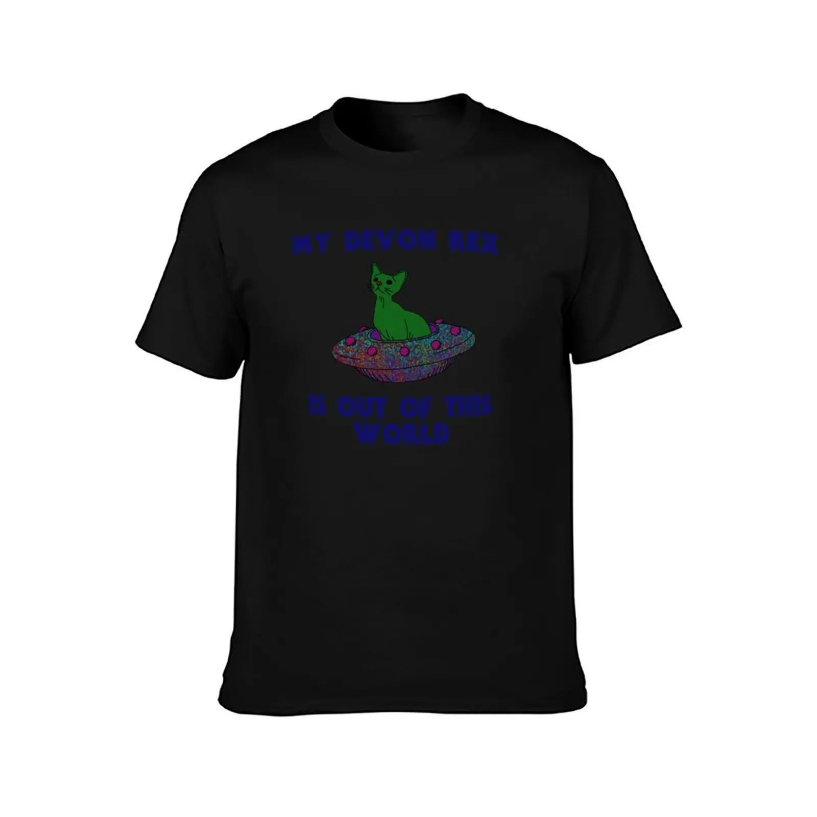 My Devon Rex is Out of This World - spaceship alien cat T-Shirt Classic Print Short Sleeve Shirt T-Shirt