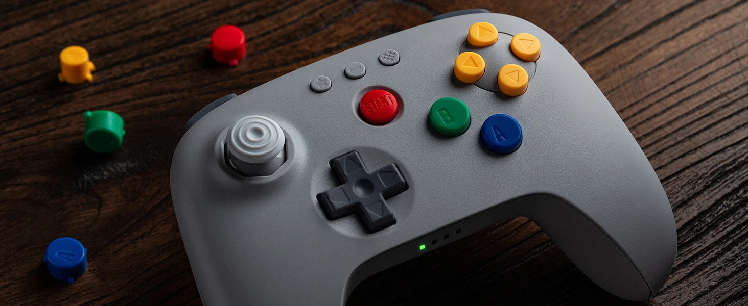 8Bitdo Grauer Controller 64 Bluetooth Gamepad für Analogue 3D, Switch/Switch 2, Windows und Android N64 Bluetooth Gamepad – Detail 2