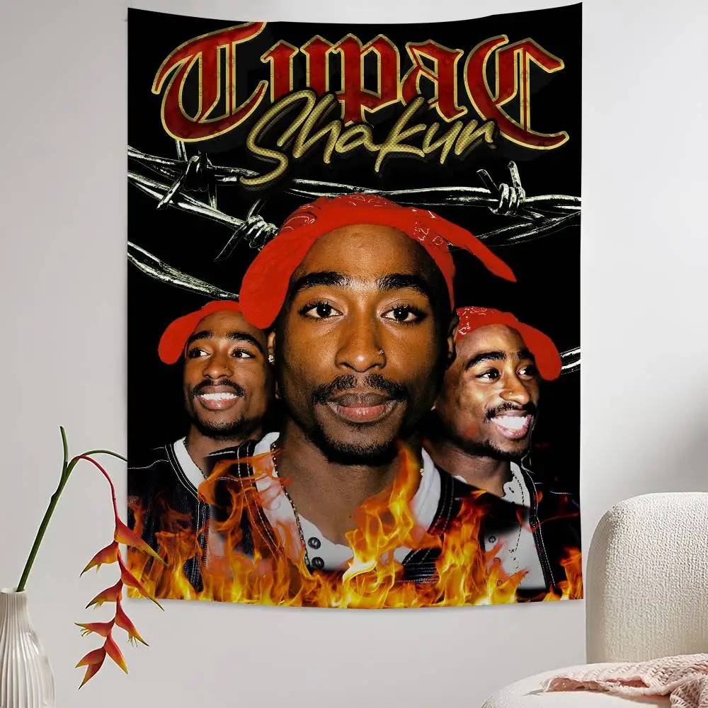 Pop Hip Hop Rapper 2pac Tupac Shakur Hippie Wall Hanging Tapestries Bohemian Wall Tapestries Mandala INS Home Decor