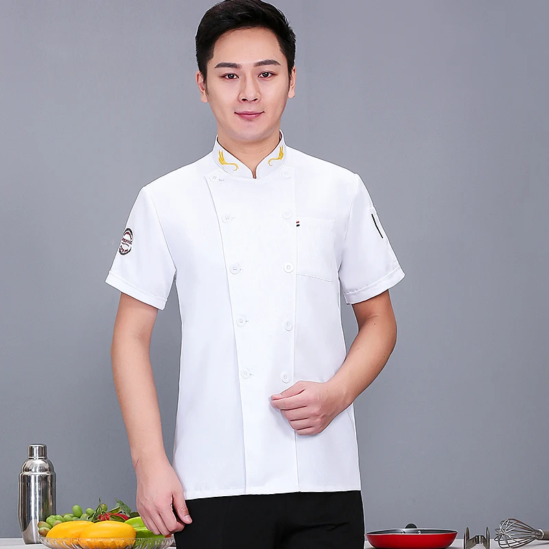 Chef uniforme para homens mulheres com logotipo restaurante personalizado roupas de cozinheiro camisa curto/longo mangas jaqueta obras camisas Top