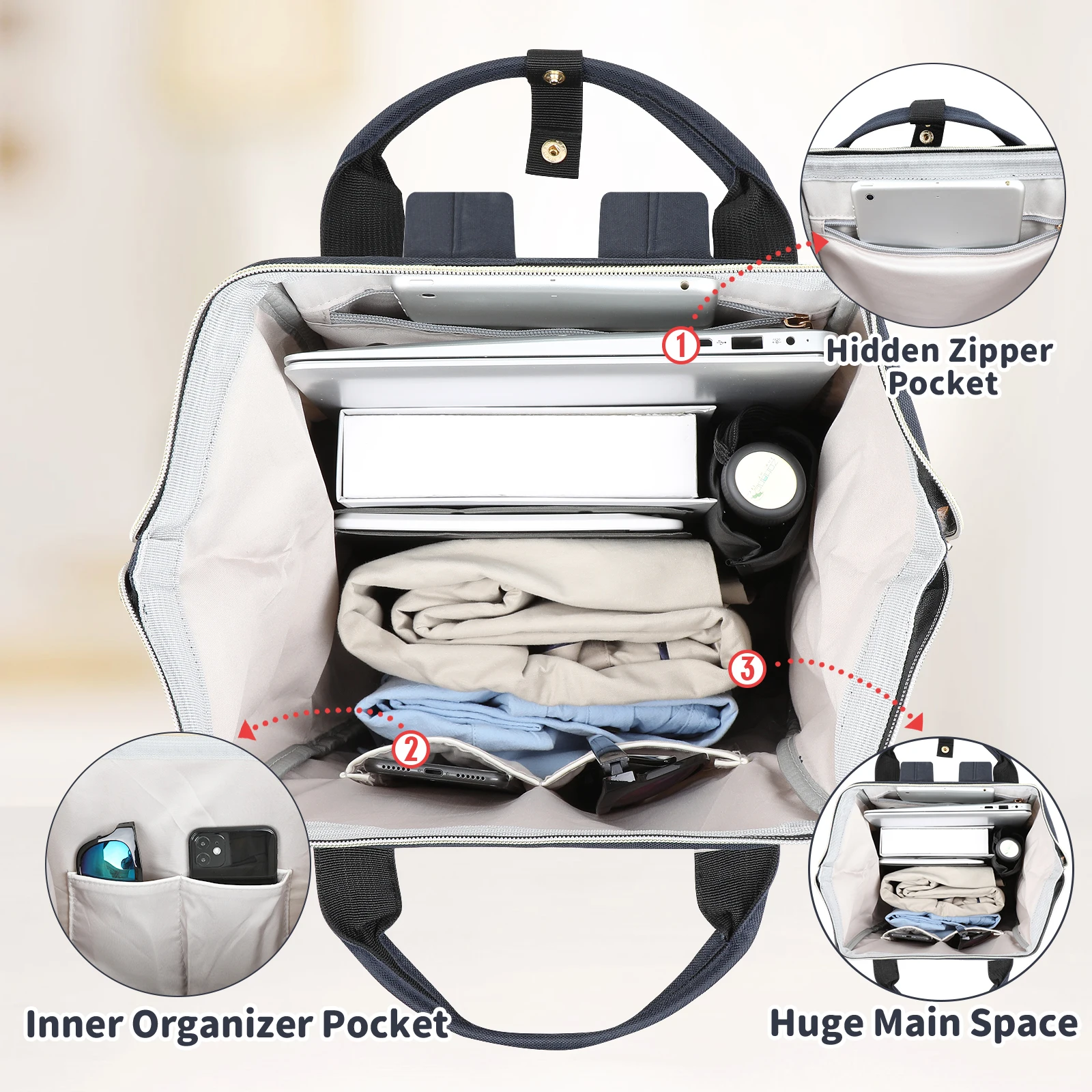 Large capacity mommy bag multifunctional fashionable backpack Laptop Rucksack Cute Student School Bag Mochila Female
