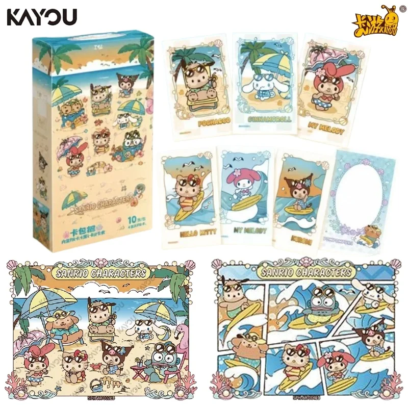 KAYOU Sanrio Snapshot Photo Card Blind Pack  Seaside Surf Theme  Pochacco Kuromi Trading Collectible Cards for Hobby Collectors