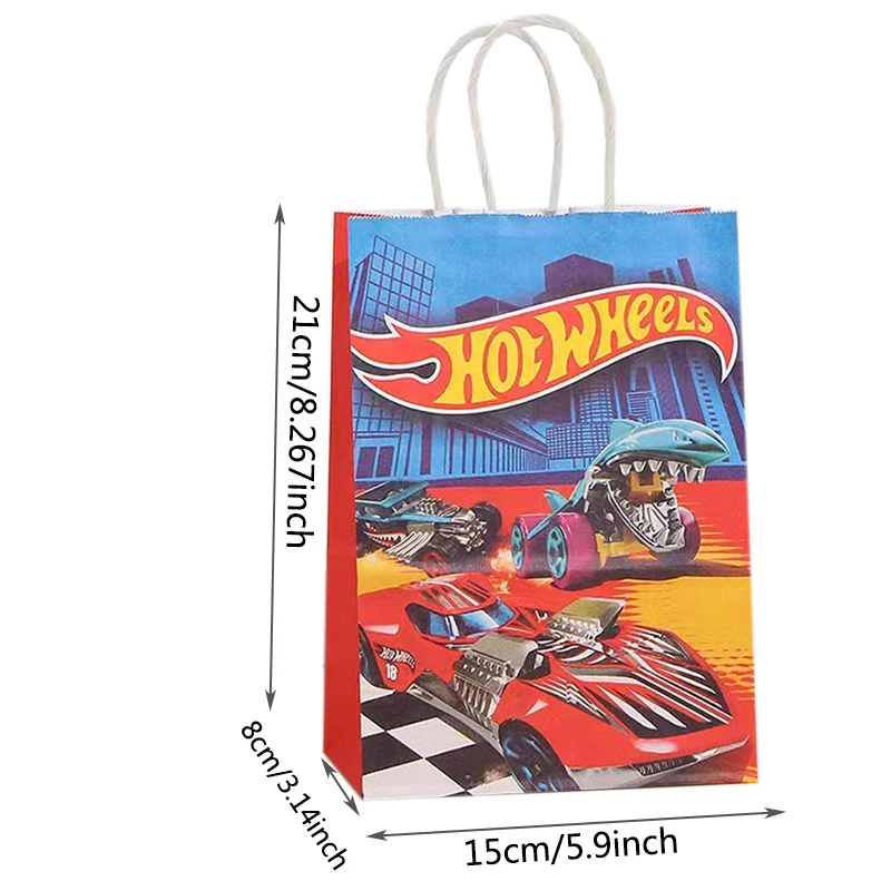 Hot Wheels Gift Bags Chocolate Cookies Candy Bags Flame Car Party Bag Boys Birthday Festival Party Supplies Home Decorations