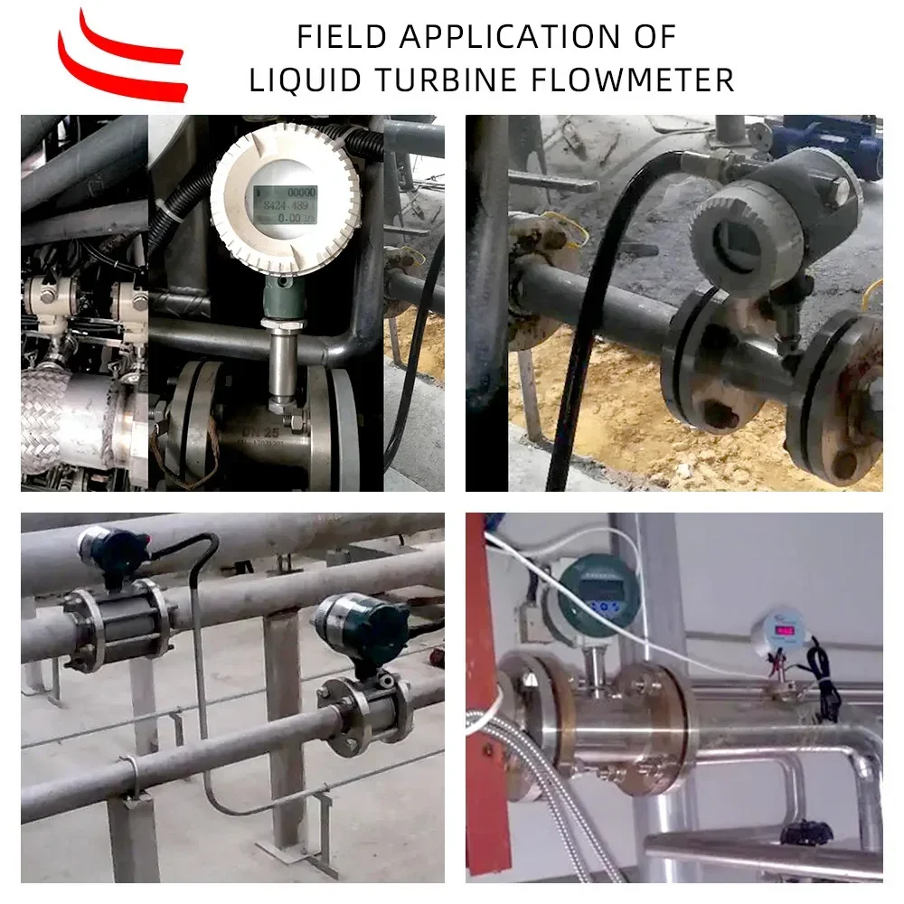 High Precision Liquid Turbine Flow Meter Without Meter Head Water Flow Meter with RS485