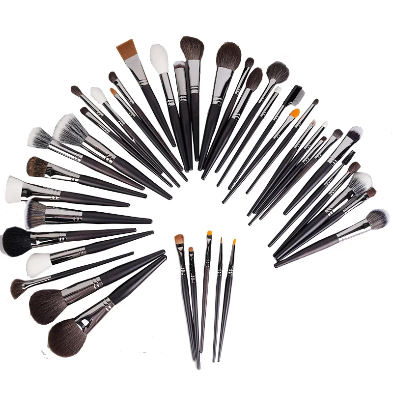 42pcs Luxury Animal Hair Makeup Brushes Set Foundation Blush Eyeshadow Powder Cosmetic Brush Soft Fiber Make Up Beauty Tools