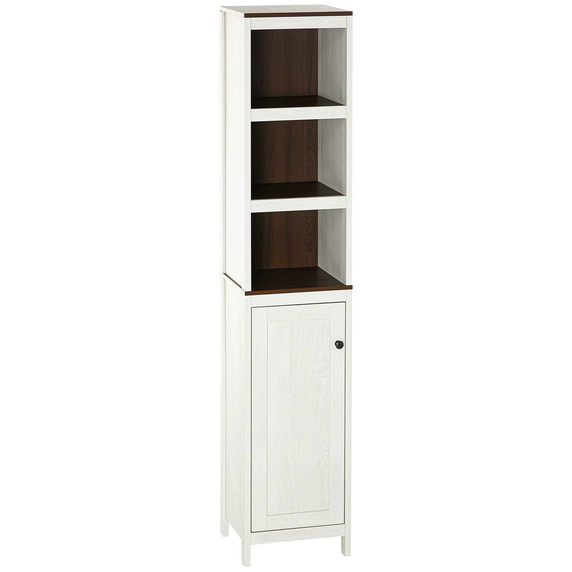 Kleankin bathroom auxiliary furniture with 3 open shelves 32x30x161 cm White