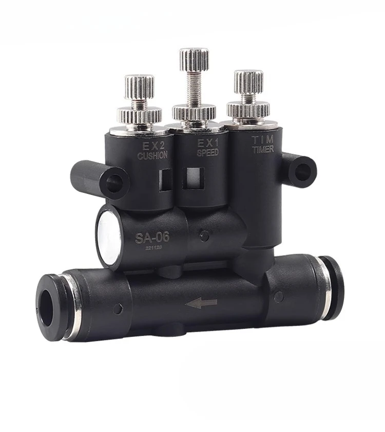1PCS Adjustable Air Buffer Connector External Control Valve Cylinder Speed Control Throttle Valve Pneumatic SA-06