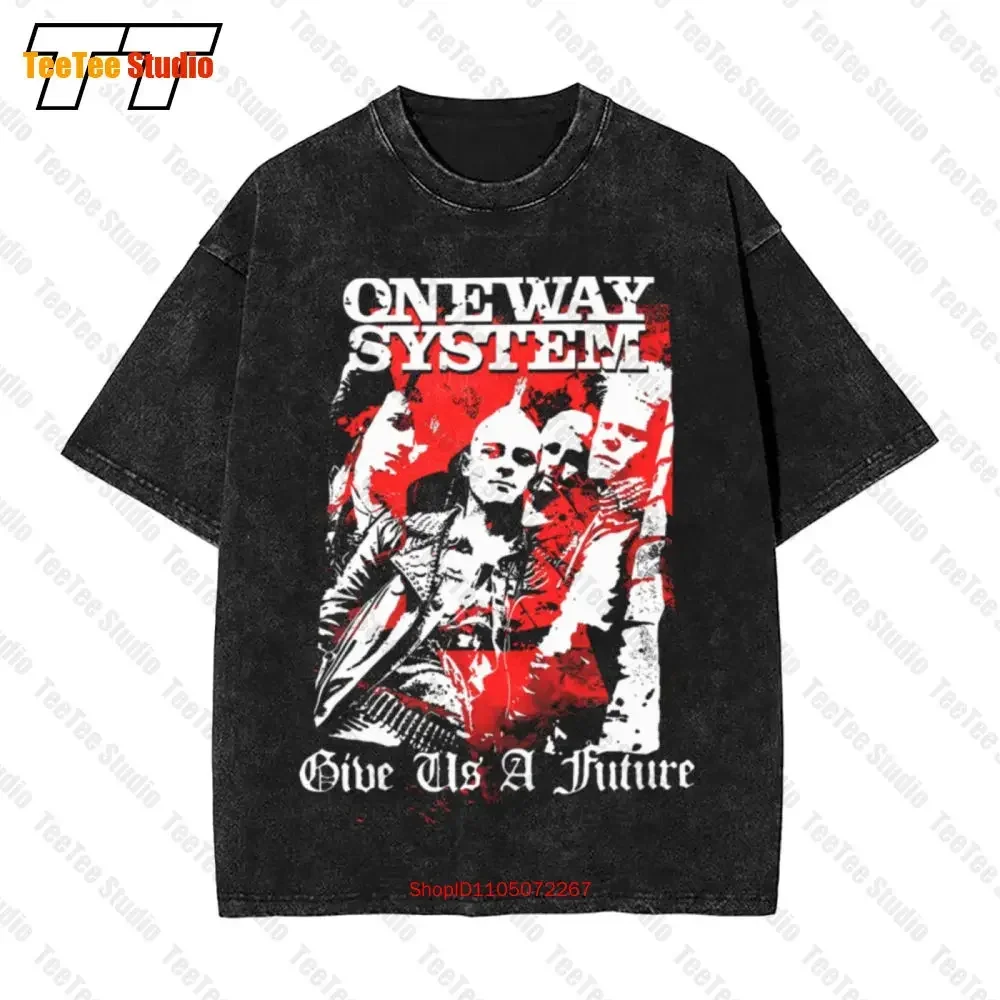 

Женская винтажная футболка большого размера One Way System Give Us A Future 0JYV