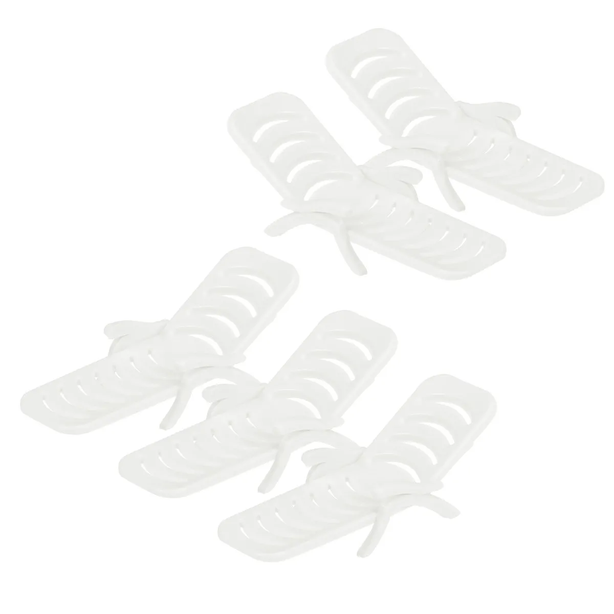 10Pcs White Beach Chair Mini Decors Premium Material for Micro Landschaft Terrarium Moss Scene Cake Decorating Dessert Table