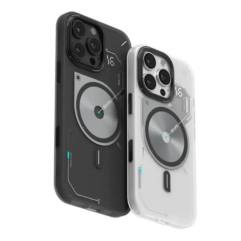 

Applicable to Apple iPhone16promax luminous semi-transparent button all-inclusive magnetic mobile phone case