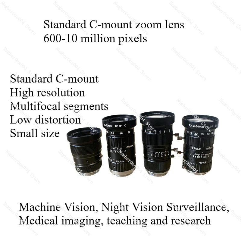 Applicable To 600-10 Million Pixel C Interface F2.8 Low Distortion CCTV Machine Vision Industrial Manual Zoom Lens