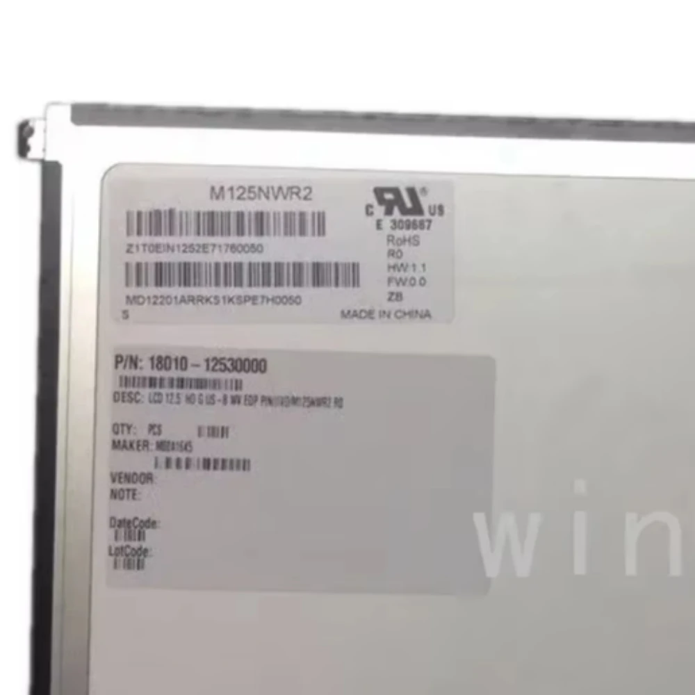 

M125NWR2 R0 R1 12.5 WXGA eDP 30 pin LED LCD Screen Display Panel
