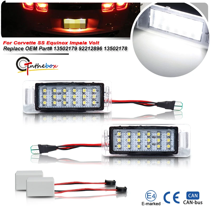 2x LED رقم الترخيص لوحة ضوء لأوبل فوكسهول موكا X إنسيجنيا الرياضة بجولة كاديلاك جي إم سي شيفروليه كروز كامارو كورفيت