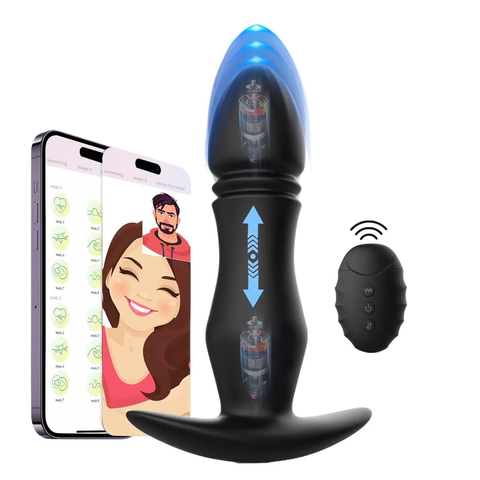 

Clitoris Stimulation Thrusting Plug Vibrator-Vibration Butt Plug with App and Remote Control Vibrator, Dildos Sex Toy Men Lady