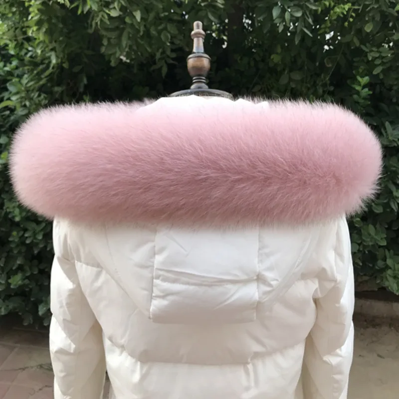 Natural Fox Fur Collar Real Fox Fur Scarves Winter Genuine 100% Real Fox Fur Scarf Fox Straight Collar Scarf Genuine Thick Shawl