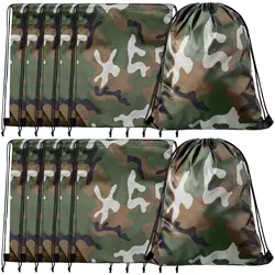 10/30/50pcs Camo Bag Drawstring Backpack For Army Birthday Party Decor Kids Boys Military Supplies Favors
