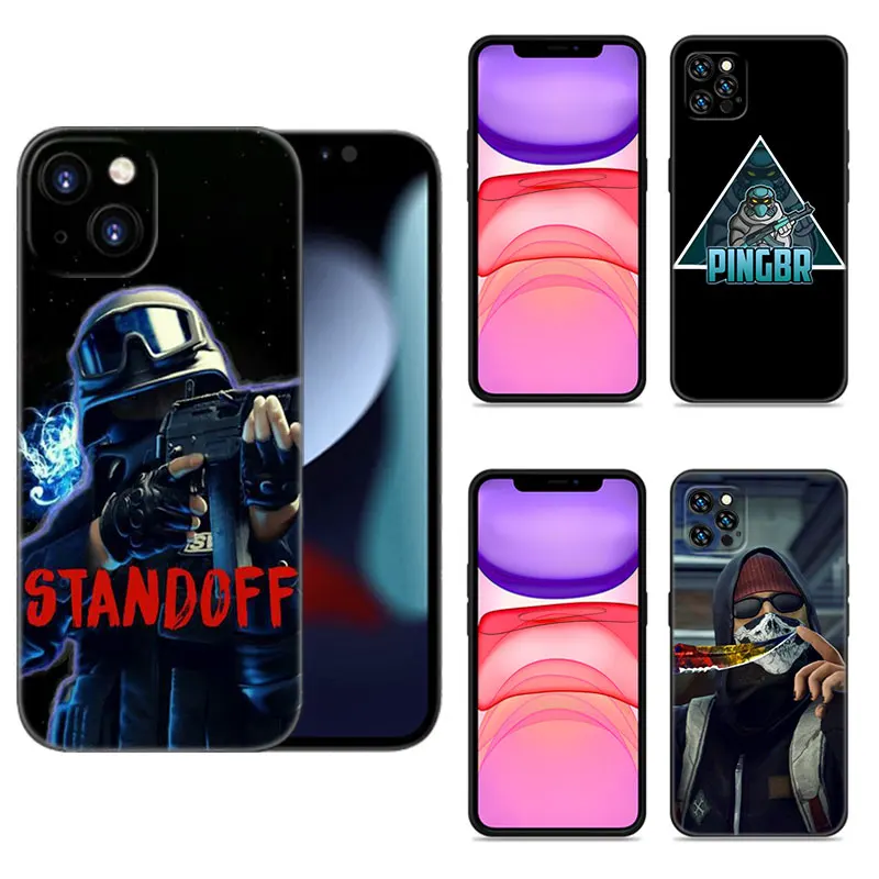 Hot Game STANDOFF-2 Phone Case For Apple iPhone 12 13 Mini 11 14 15 Pro Max 7 8 Plus X XR XS SE 2020 2022 Black Silicone Case