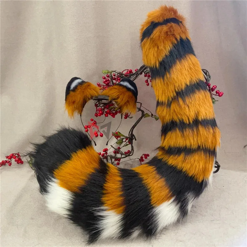 جديد يدوية العمل Luwu آذان النمر Hairhoop أغطية الرأس قفازات الذيل الأحذية Fursuit لاختيار زي الملحقات حسب الطلب