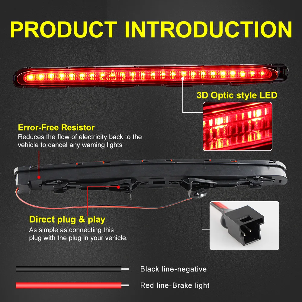 

2118200156 Rear Third Brake Light for Mercedes Benz E-Class W211 2003-2009 High Mount LED 3rd Rear Stop Lamp Auto Accessories