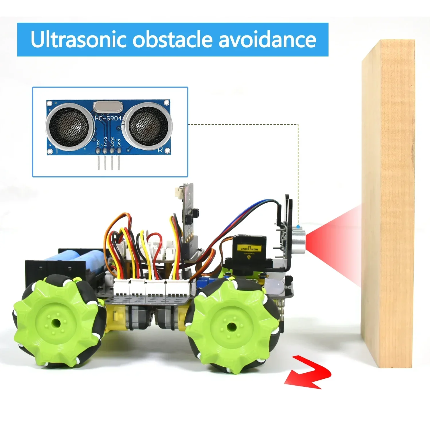 Keyestudio 4WD Mecanum Robot Car Kit Micro:bit V2 STEM Toy con codificación de pitón, Control remoto, funciones inteligentes para educación DIY