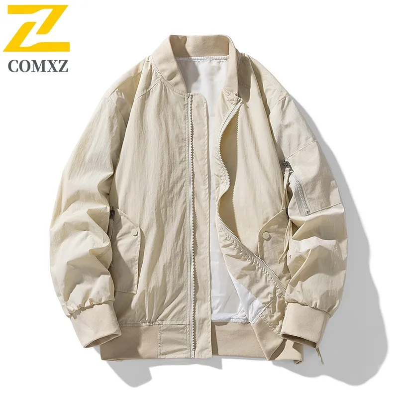 

COMXZ Baseball Collar 2025 Fashion Multi-Function Jacket Men Outdoor Expedition Wind Coat High End Trip Light Autumn Clothing