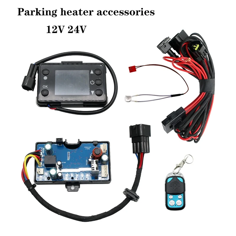 

For 12V 24V 5KW Control Board Motherboard LCD Monitor Switch+Remote Control Car Air Diesel Parking Heater Car Heater Accessories