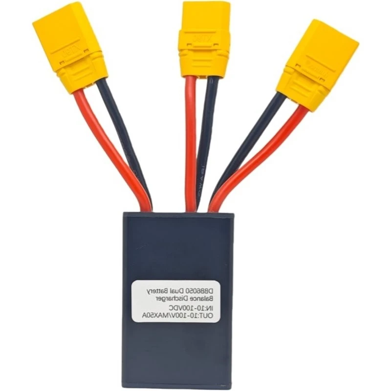 L73A 2026-XT90 Dual Battery Discharge Converter Simultaneous Connection Adapter Balanced Discharge Module 10V-100V 50A