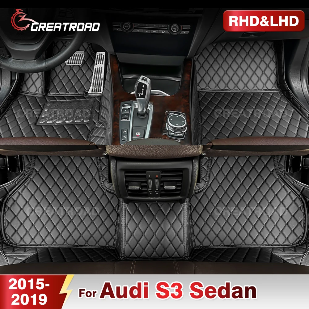 

Car Floor Mats For Audi S3 Sedan 2015 2016 2017 2018 2019 Custom Auto Foot Pads Automobile Carpet Cover Interior Accessories
