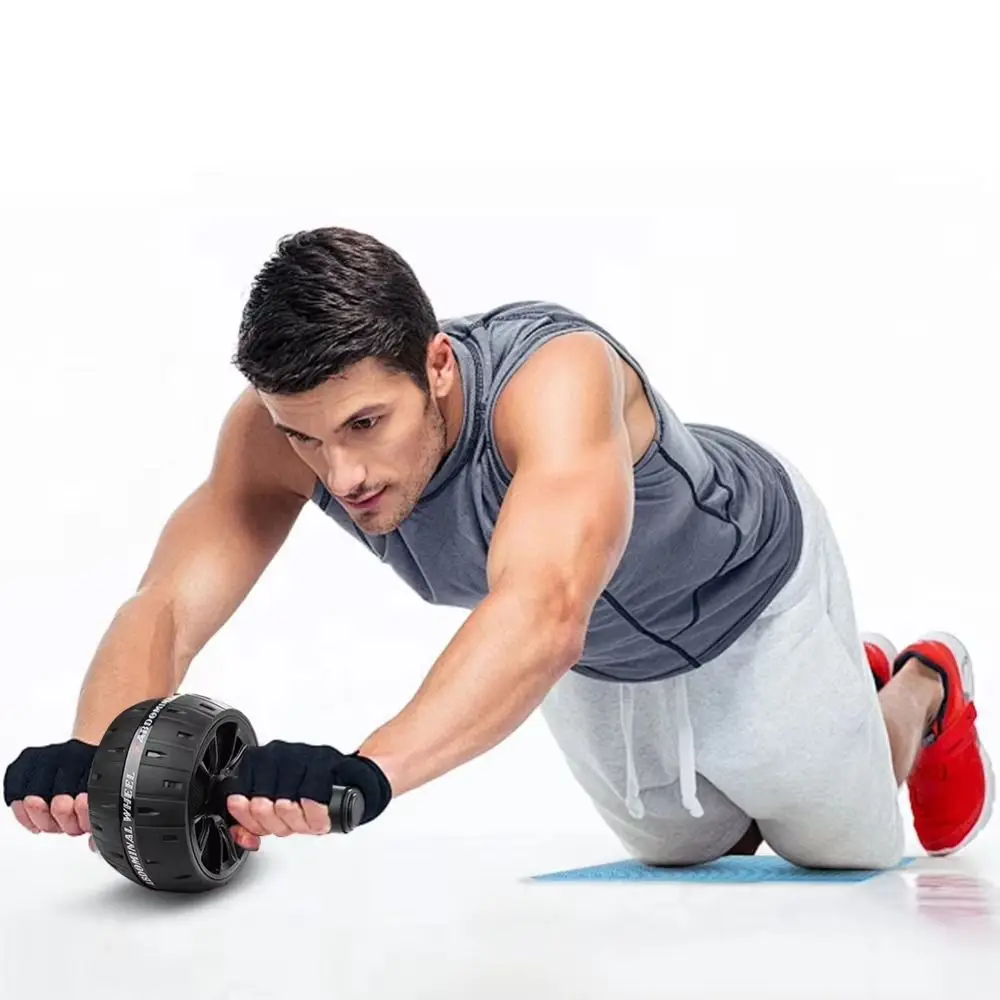 Ergonomic Grip Abdominal Workout Roller Strong Load Bearing Single-wheel Ab Roller Wheel Non-slip Strengthen Muscle