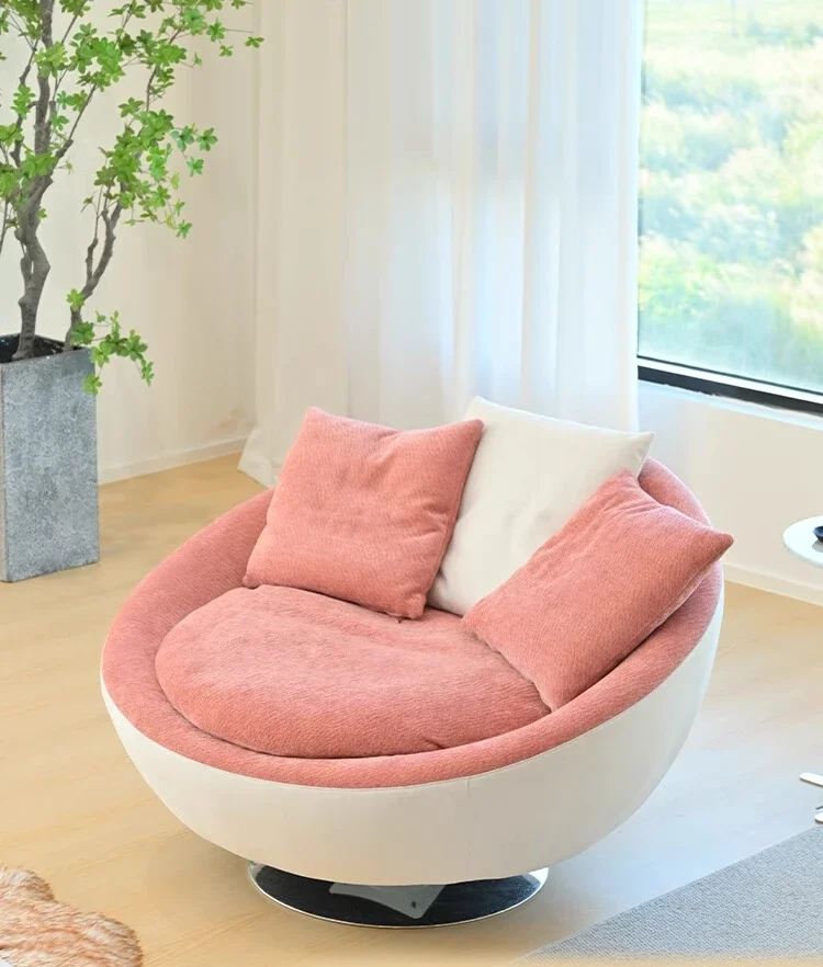 

Eggshell swivel chair leisure rocking chair can rotate 360 degrees color matching single chair lazy sofa leisure