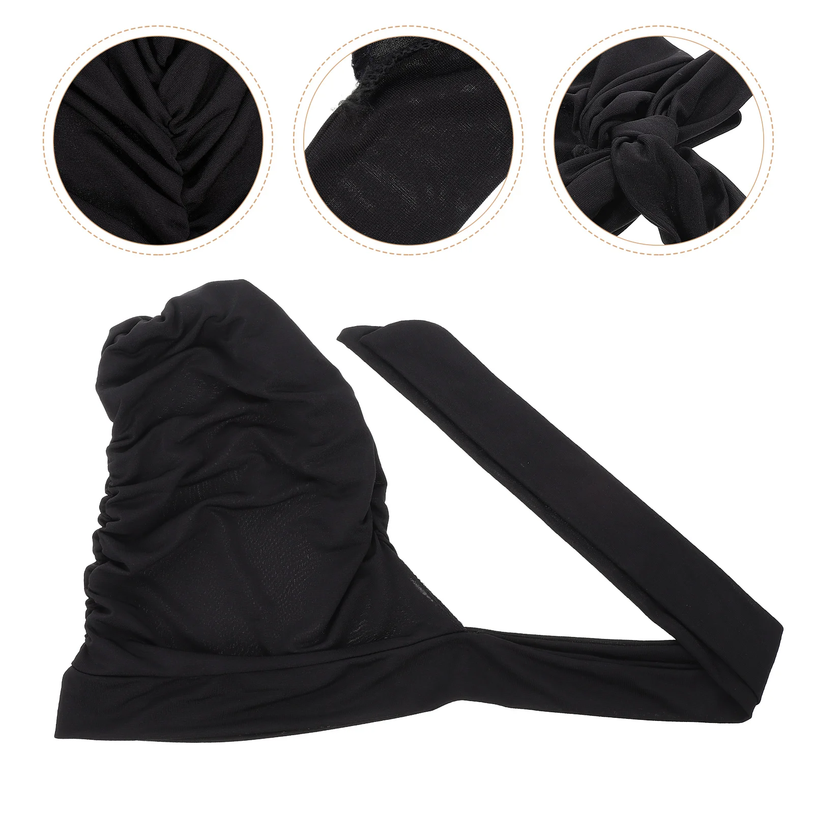 

Women Sleeping Hat Comfortable Supple Bonnet Portable Bathing Hair Wrap Bowknot Design Lightweight Multi-Function