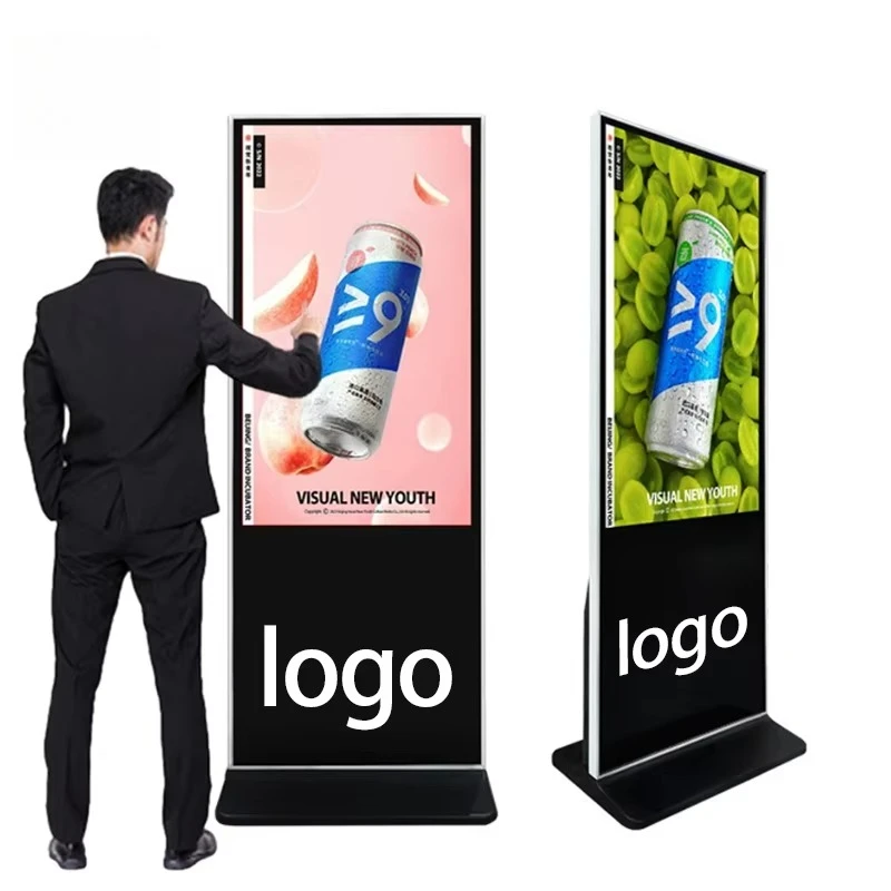 Advertising Player Android Window 4K Digital Signage Free Standing LCD Indoor Elevator Kiosk Touch Screen 12V IP67 Rated 49 Inch