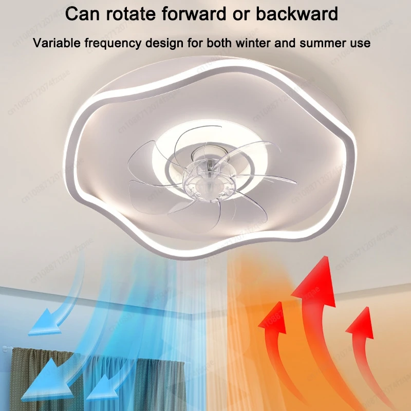 20 Inch LED Lighting 7 Blades DC Motor Ceiling Fan Light Suitable For Living Room Bedroom Remote Control Lighted Electric Fan