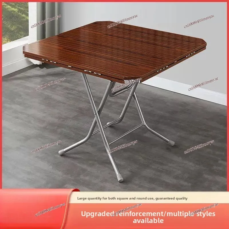 Folding Table Household Dining Foldable Multifunctional Round Table 4 People 8 Small Apartment Round