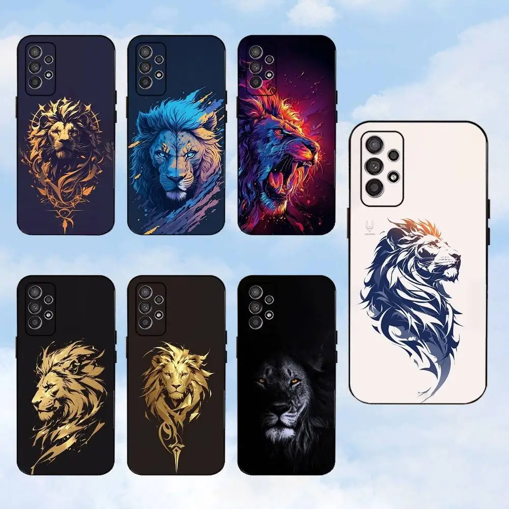 

The Lion pattern Phone Case For Samsung S25,S24,S23,S22,S21,S20,S10,Ultra,Plus,Lite,FE,Soft Silicone Black Cover