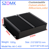 1Pcs 212*200*53mm customized aluminum junction box for electronic pcb design wall mounted amplifier aluminum control box